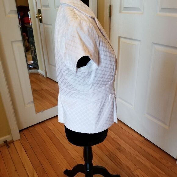 MICHAEL KORS OPTIC WHITE PIQUE JACKET - Picture 2 of 5